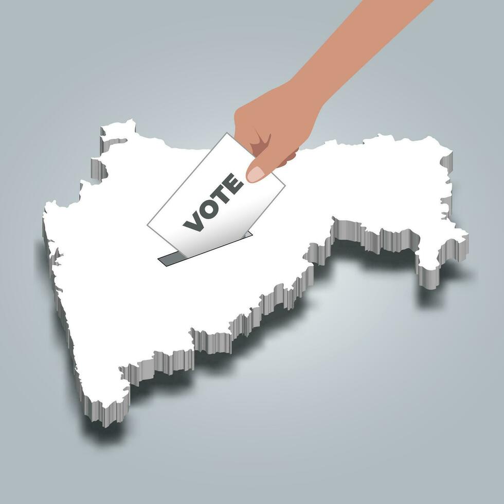 maharashtra élection, moulage voter pour maharashtra, Etat de Inde vecteur