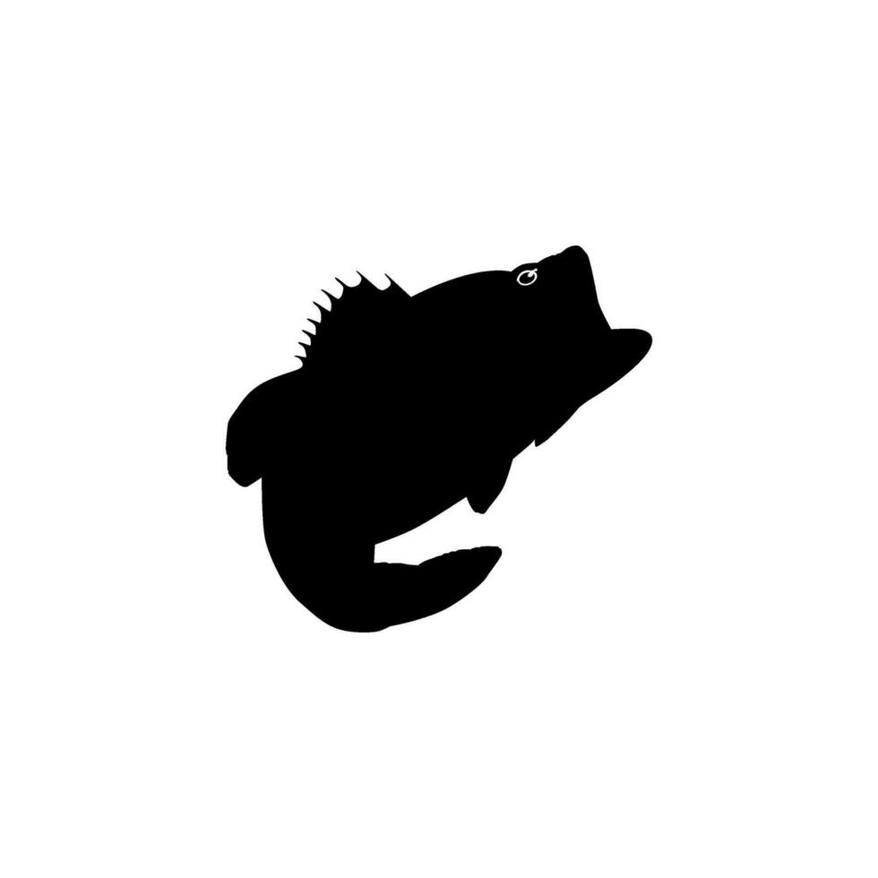 basse poisson silhouette, pouvez utilisation pour art illustration, logo gramme, pictogramme, mascotte, site Internet, ou graphique conception élément. vecteur illustration