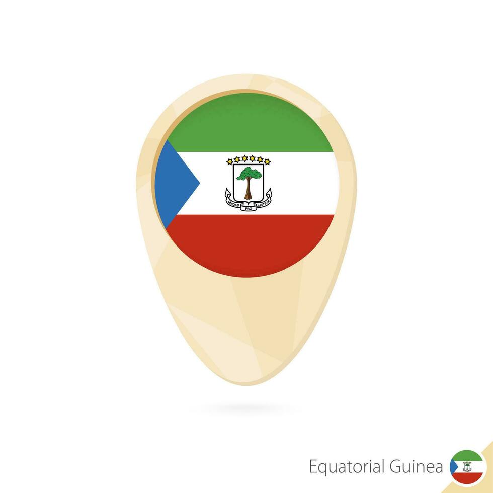 carte aiguille avec drapeau de équatorial Guinée. Orange abstrait carte icône. vecteur