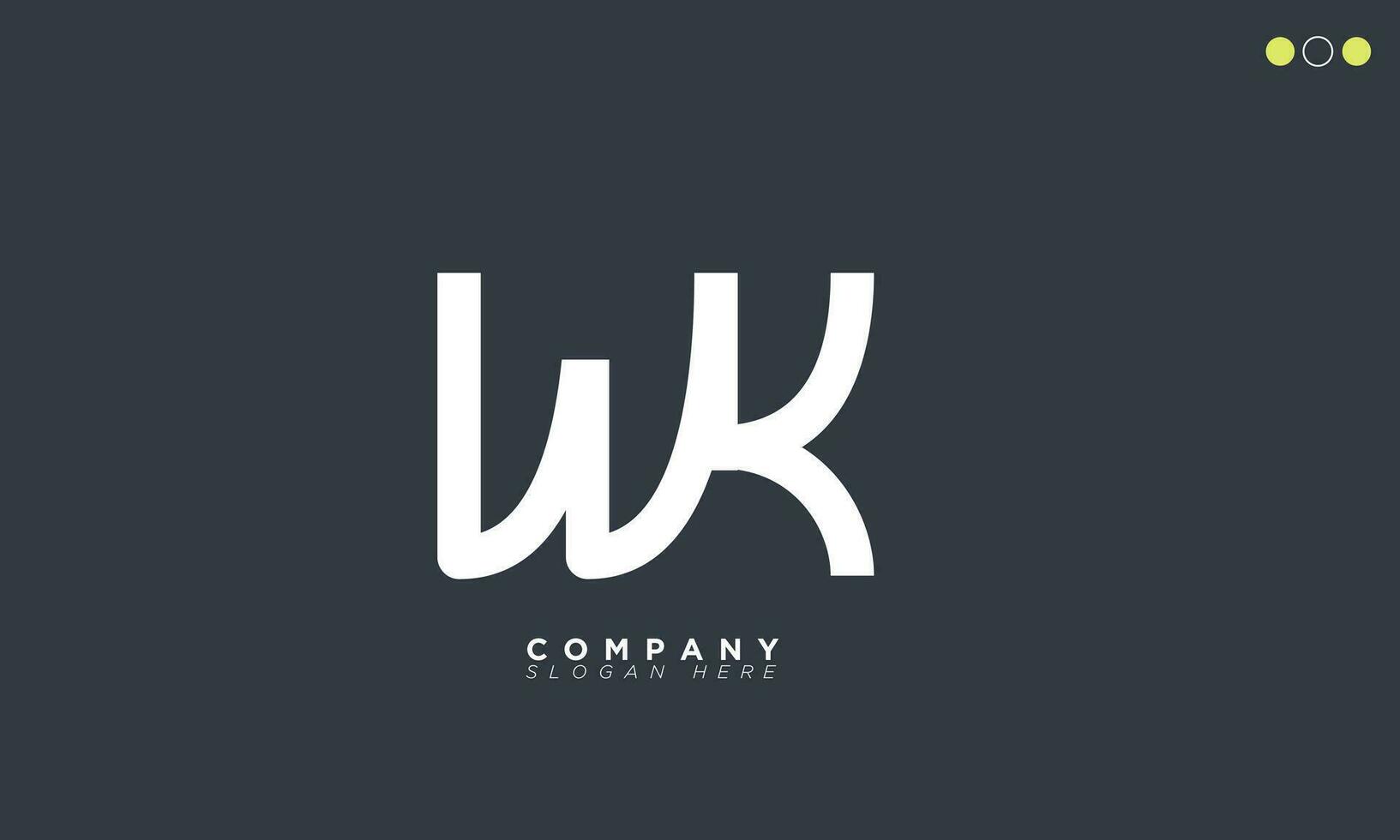 wk alphabet lettres initiales monogramme logo kw, w et k vecteur