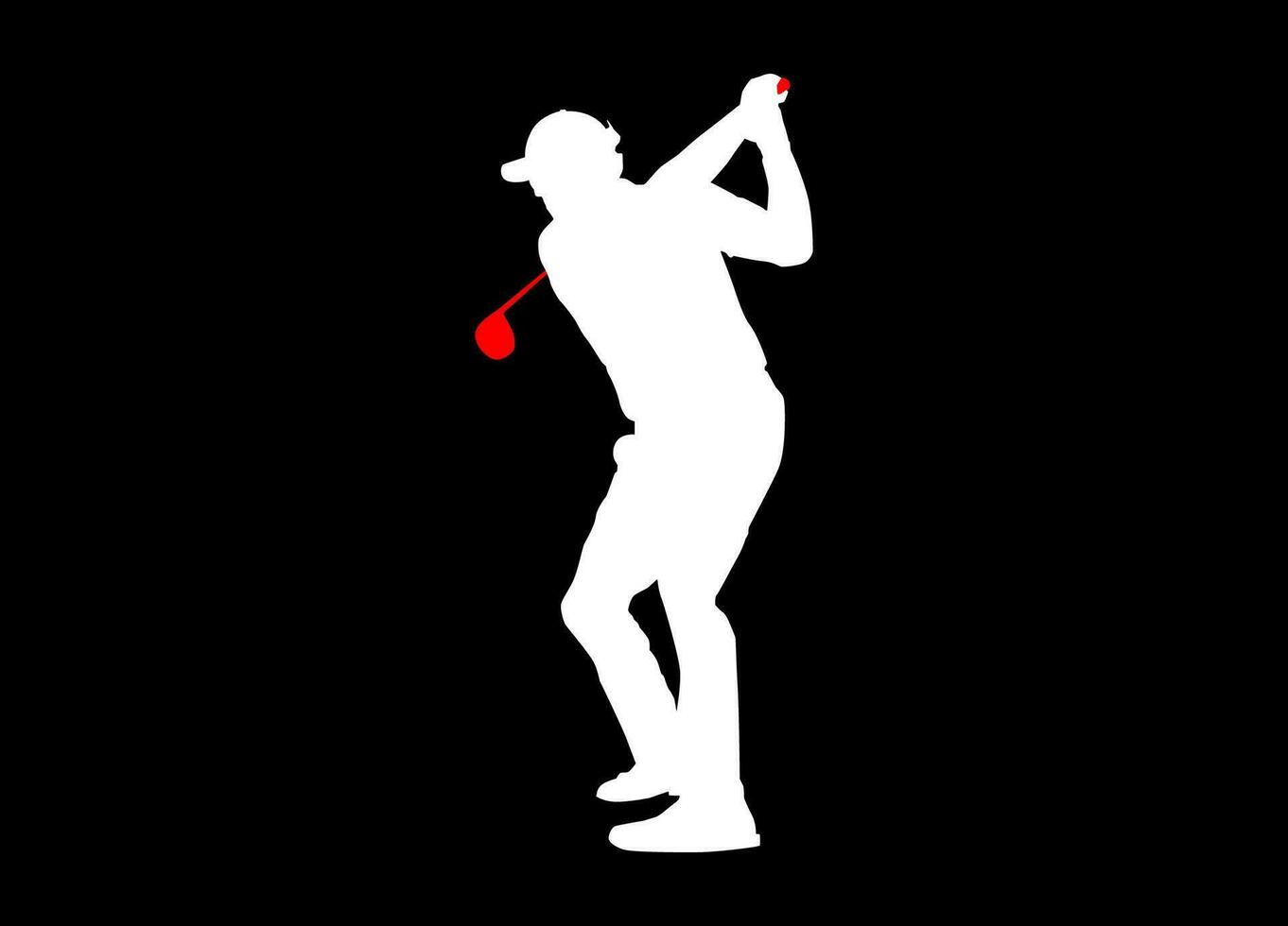 haute détails de le golf joueur silhouette. minimal symbole et logo de sport. en forme pour élément conception, arrière-plan, bannière, toile de fond, couverture. vecteur eps dix