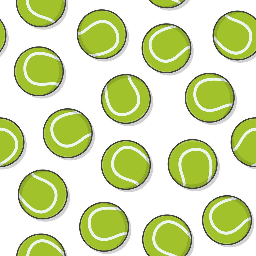 tennis Balle sans couture modèle sur une blanc Contexte. tennis icône vecteur illustration