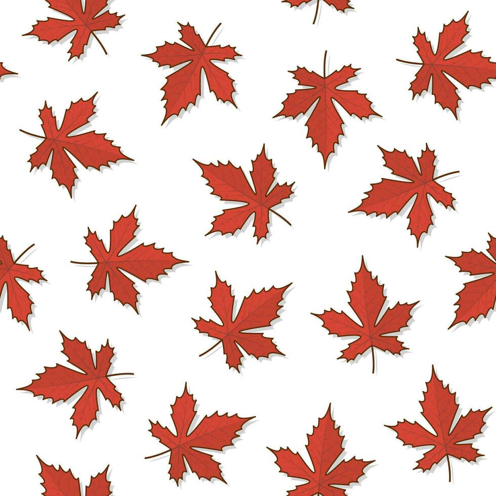 l'automne feuille sans couture modèle sur une blanc Contexte. l'automne feuilles ou tomber feuillage icône vecteur illustration