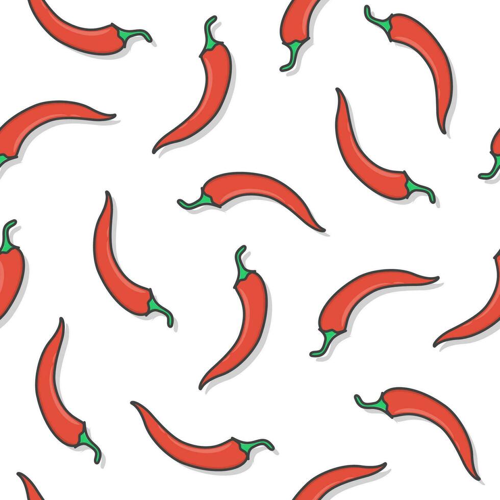 le Chili poivre sans couture modèle sur une blanc Contexte. Frais le Chili poivre icône vecteur illustration