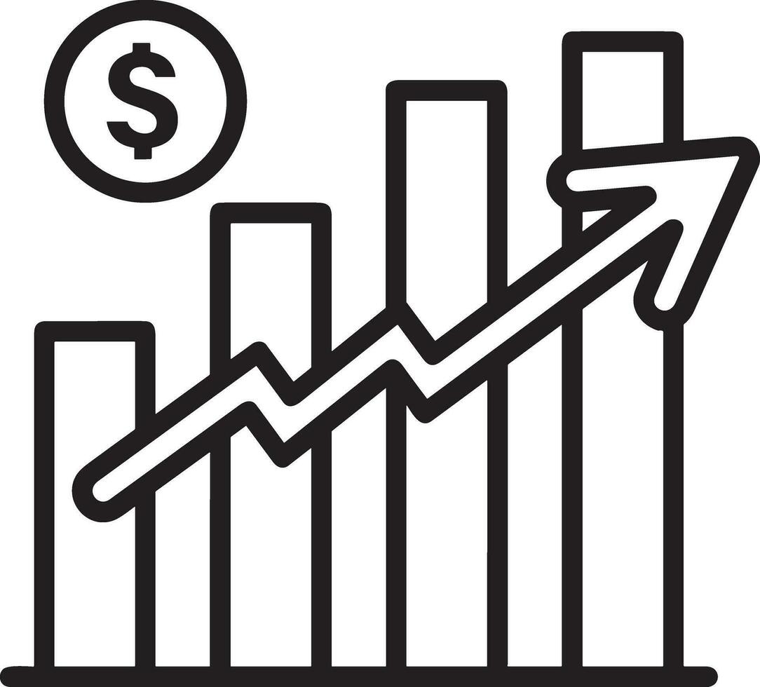 croissance affaires icône symbole vecteur image. illustration de le le progrès contour infographie stratégie développement conception image