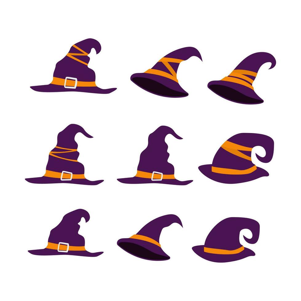 Halloween chapeau illustration ensemble élément vecteur , Halloween fête