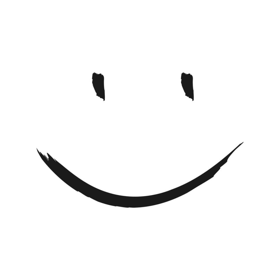sourire peindre brosse grunge vecteur icône