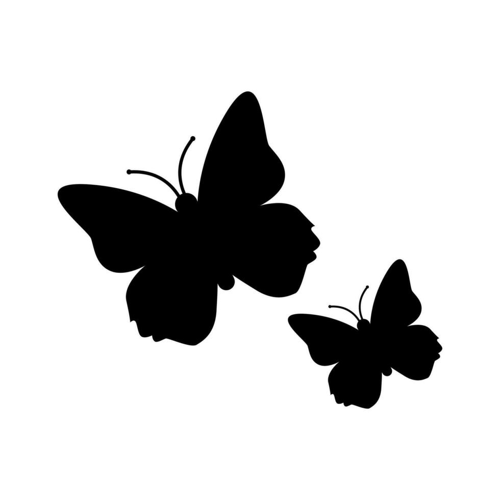 papillon silhouette vecteur gratuit , noir papillon vecteur élément