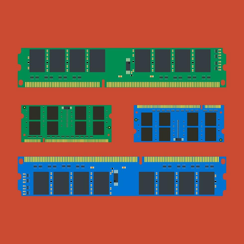 Aléatoire accès Mémoire RAM ensembles Sodimm - faible, pour portable et PC bureau vecteur