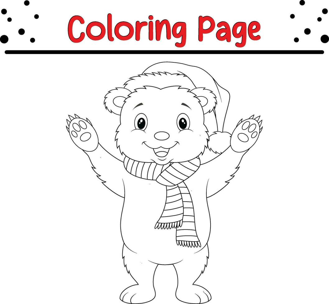 content Noël animal coloration page pour les enfants. vecteur