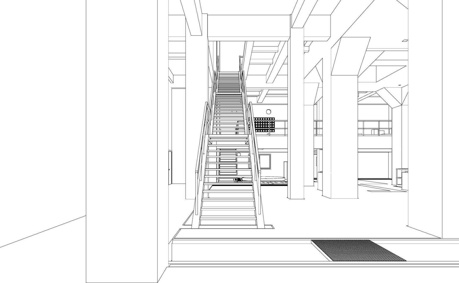 3d illustration de industriel bâtiment vecteur