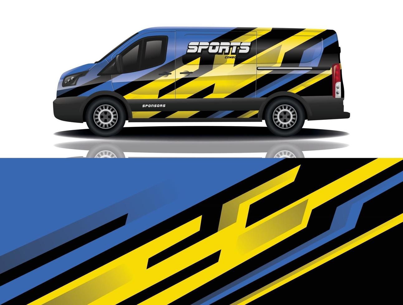 voiture wrap graphique racing abstrait pour wrap et vinyle autocollant vecteur