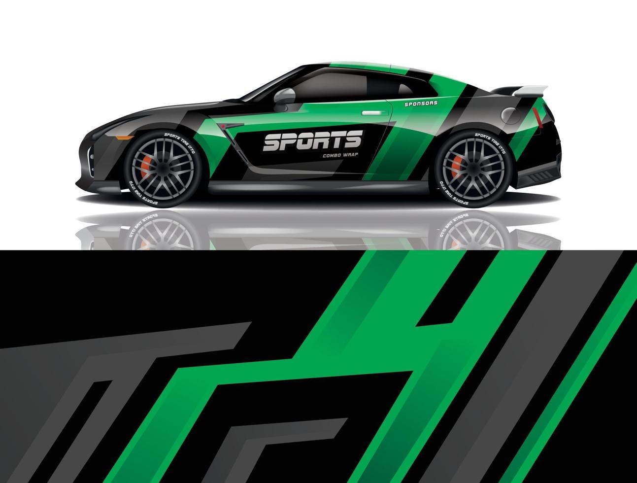 voiture wrap graphique racing abstrait pour wrap et vinyle autocollant vecteur