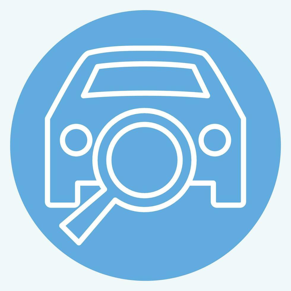 icône diagnostique. en relation à voiture ,automobile symbole. bleu yeux style. Facile conception modifiable. Facile illustration vecteur