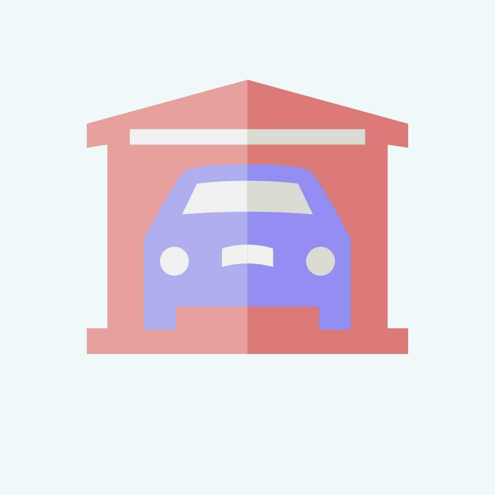 icône garage. en relation à voiture ,automobile symbole. plat style. Facile conception modifiable. Facile illustration vecteur