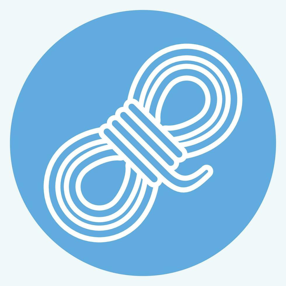icône corde. en relation à exploitation minière symbole. bleu yeux style. Facile conception modifiable. Facile illustration vecteur