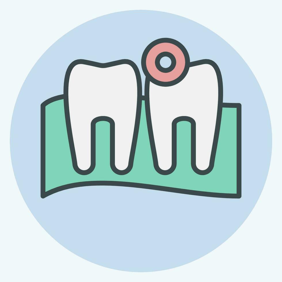 icône mal aux dents. en relation à corps mal symbole. Couleur camarade style. Facile conception modifiable. Facile illustration vecteur