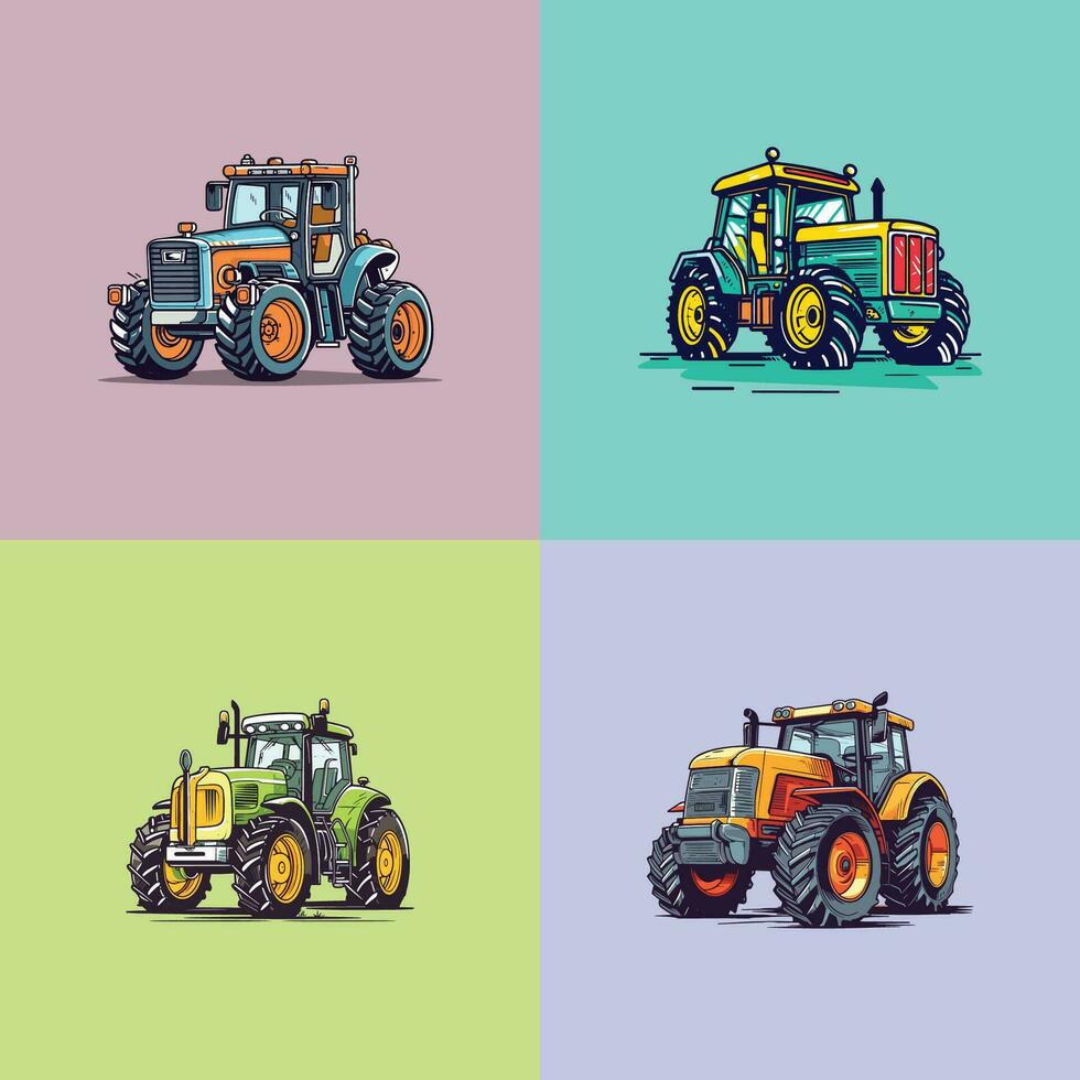 tracteur vecteur agrafe art illustration