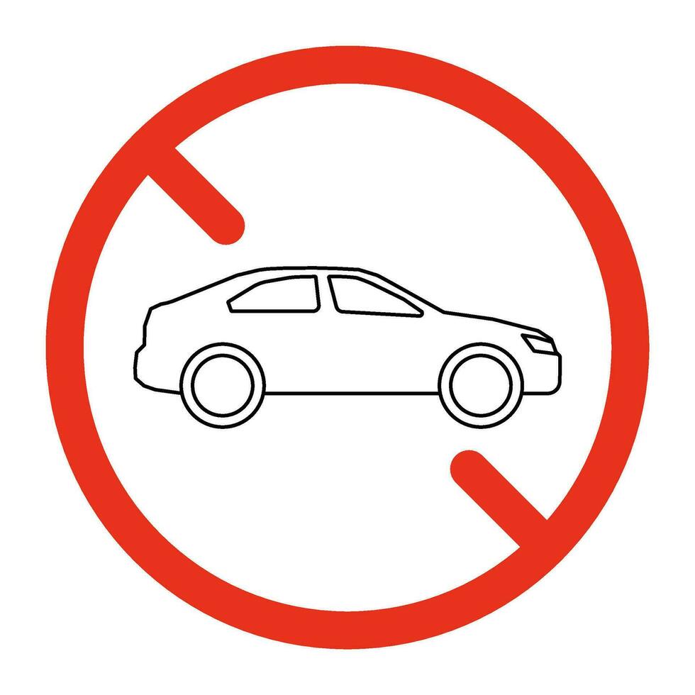 voiture interdit signe, interdiction parking transport. parc restriction pour auto. interdire, non autorisé, Arrêtez voiture symbole. non parking véhicule. vecteur signe