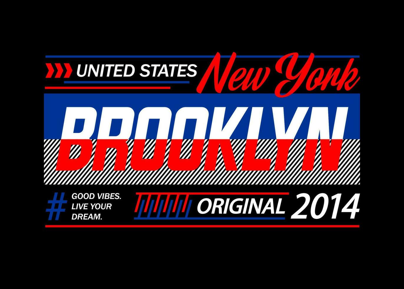 Nouveau york Brooklyn typographie conception, pour impression sur t chemises etc. vecteur