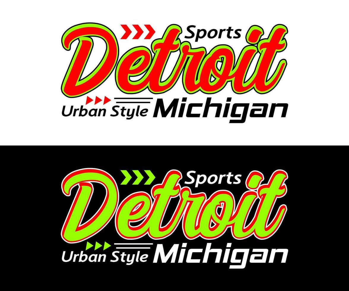 Detroit ville ancien sport, pour impression sur t chemises etc. vecteur