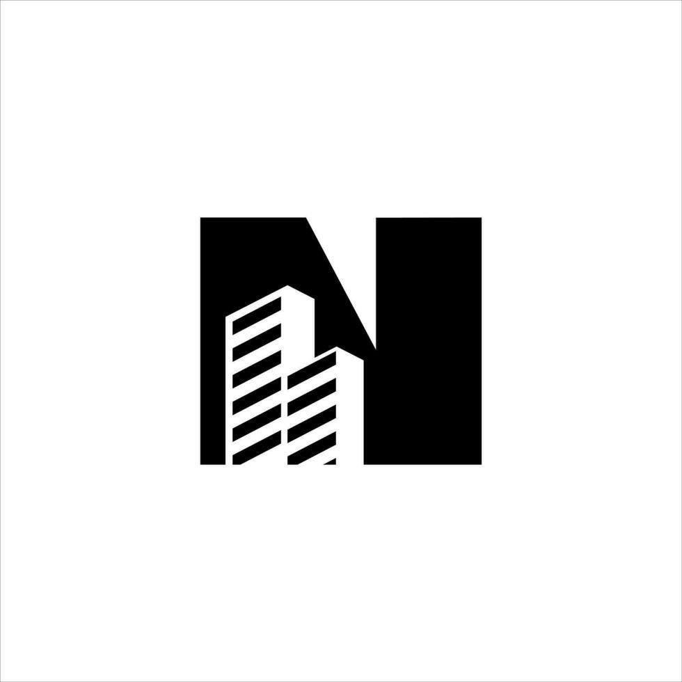 n initiale bâtiment logo conception vecteur symbole graphique