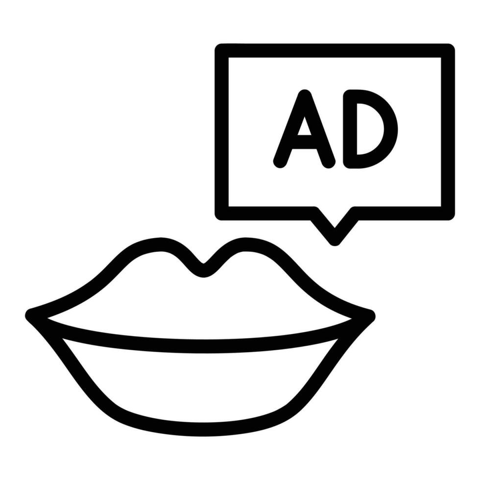 La publicité vecteur icône, contour style icône, de publicité Icônes collection, isolé sur blanc Contexte.