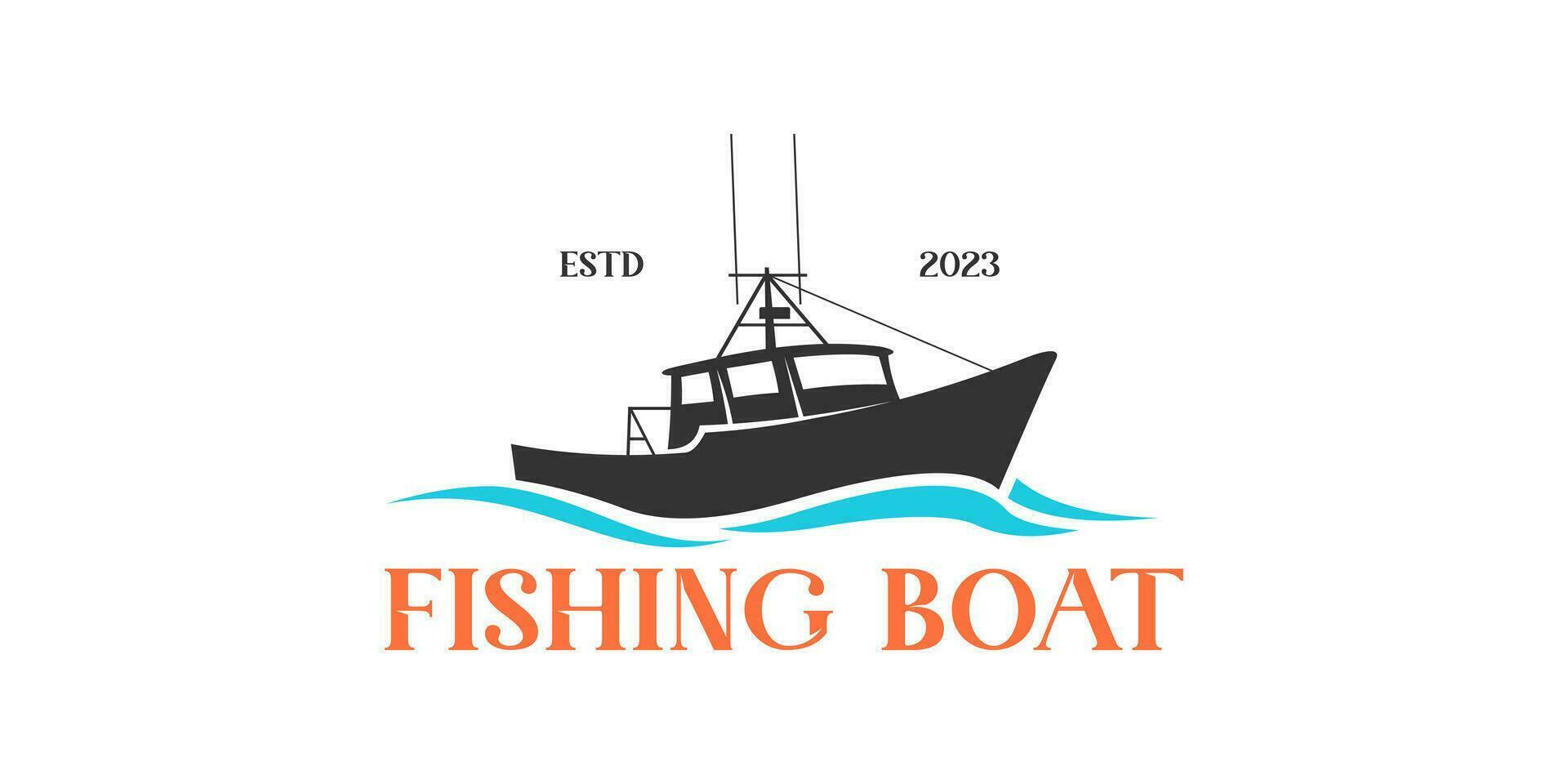 vecteur pêche bateau logo conception