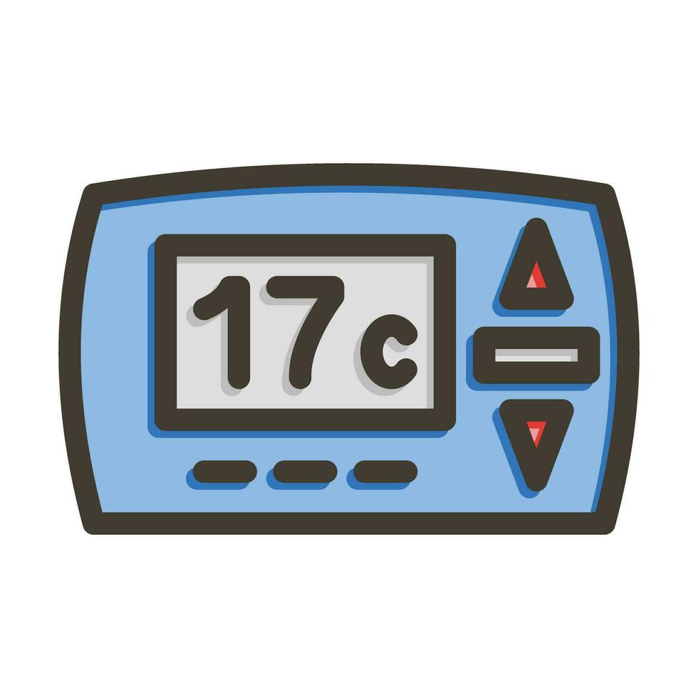 thermostat vecteur épais ligne rempli couleurs icône pour personnel et commercial utiliser.