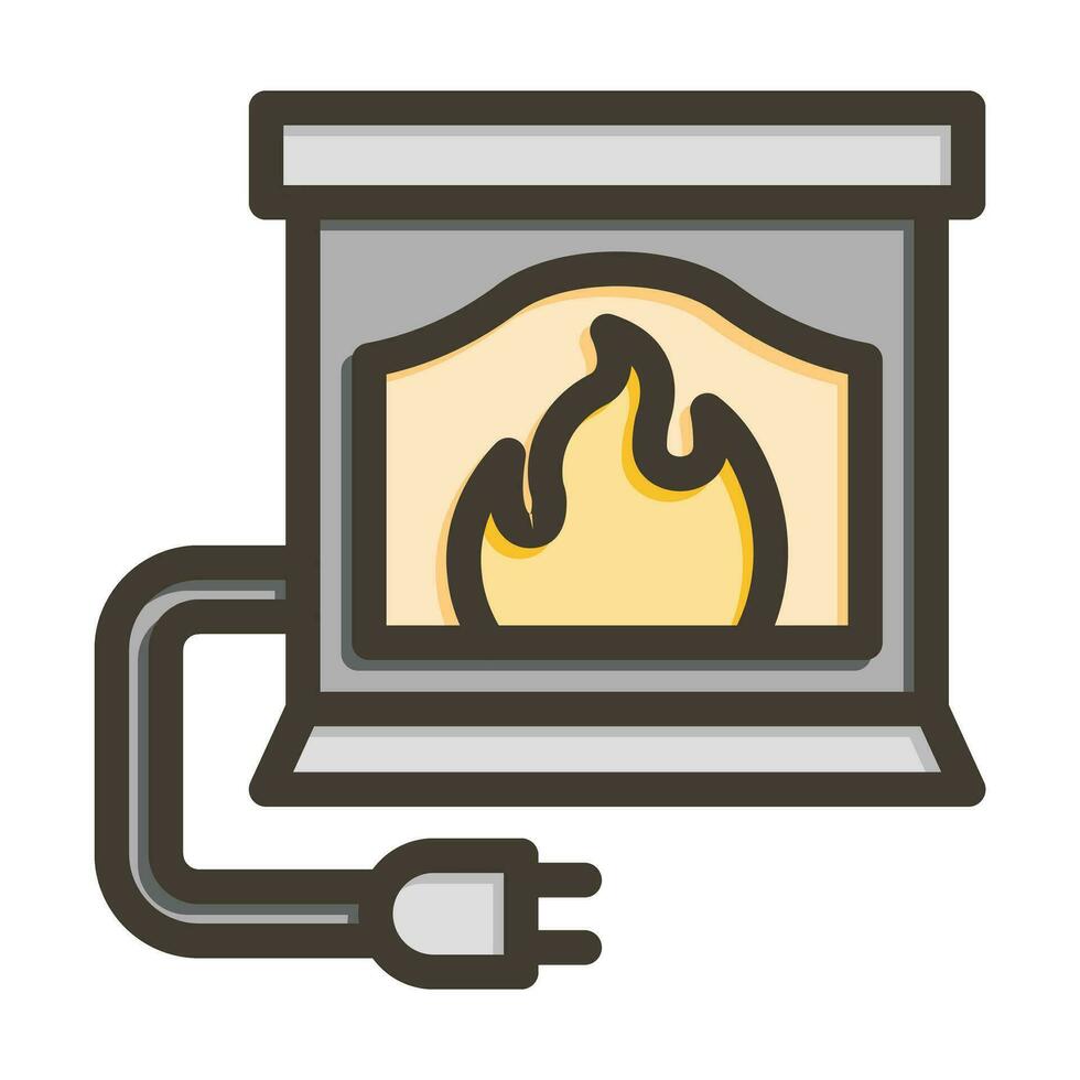 électrique cheminée vecteur épais ligne rempli couleurs icône pour personnel et commercial utiliser.