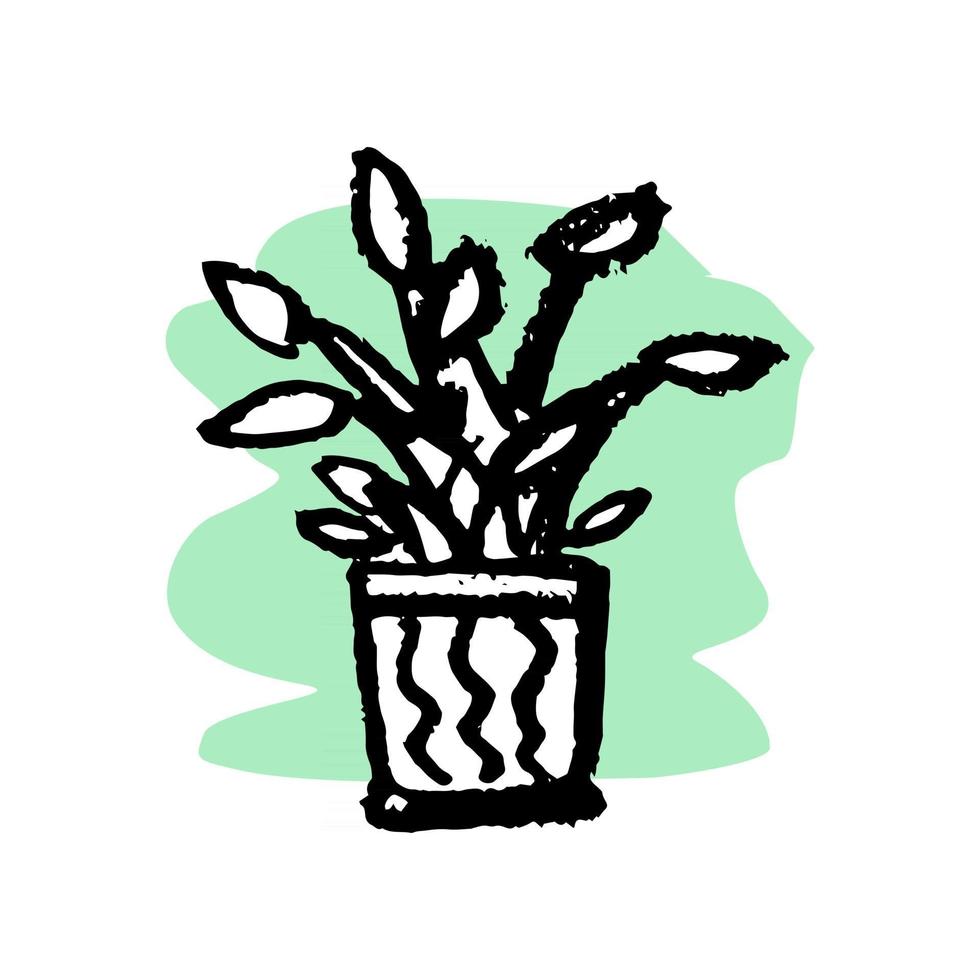 fleur dans un pot pour la maison - isoler sur fond blanc. faire pousser des plantes. jardin vecteur