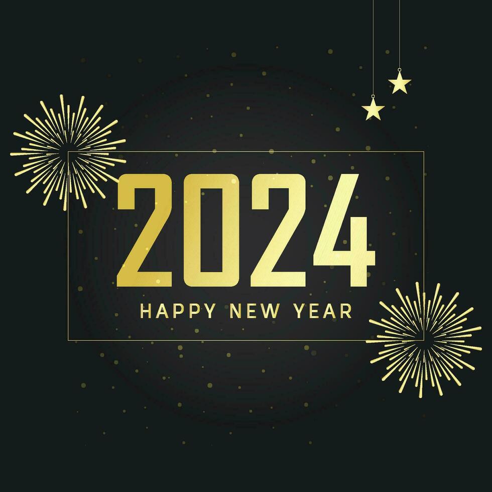 salutation concept pour le 2024 Nouveau année fête carte vecteur