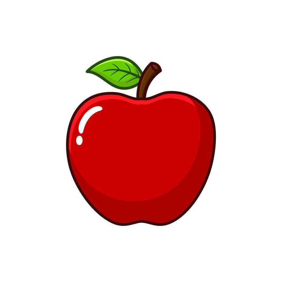 vecteur rouge Pomme fruit dessin animé illustration