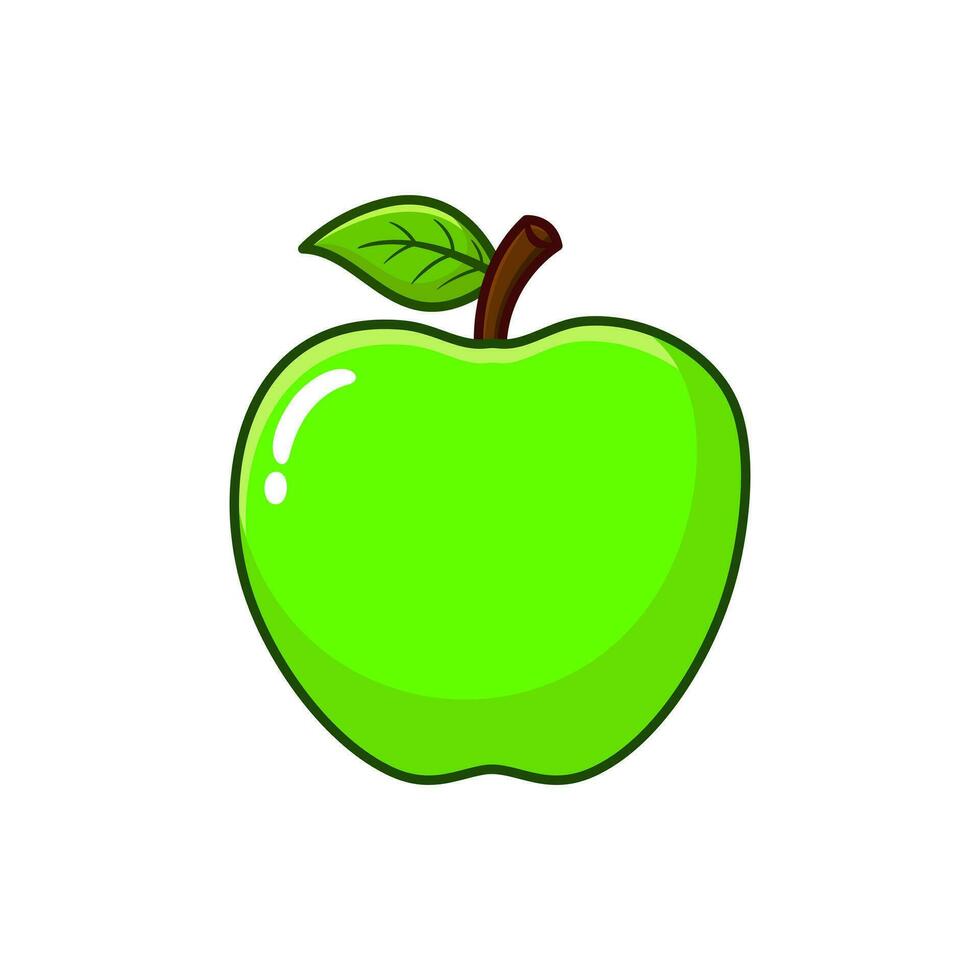 vecteur vert Pomme fruit dessin animé illustration