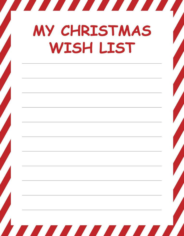 mon Noël liste de souhaits, Facile conception planificateur vecteur