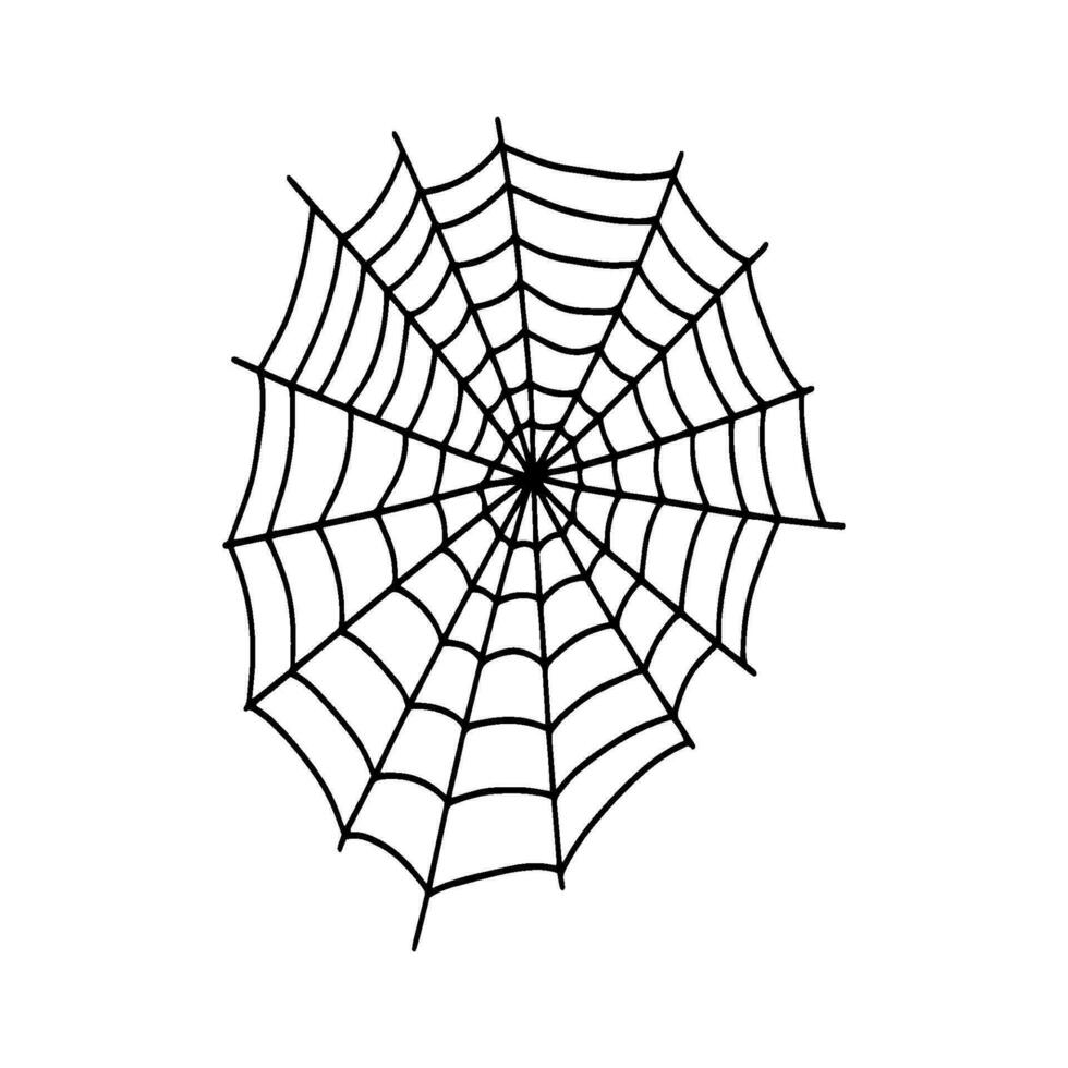 araignée. effrayant Halloween araignée la toile. vecteur isolé illustration. gaze. toile d'araignée contour signe