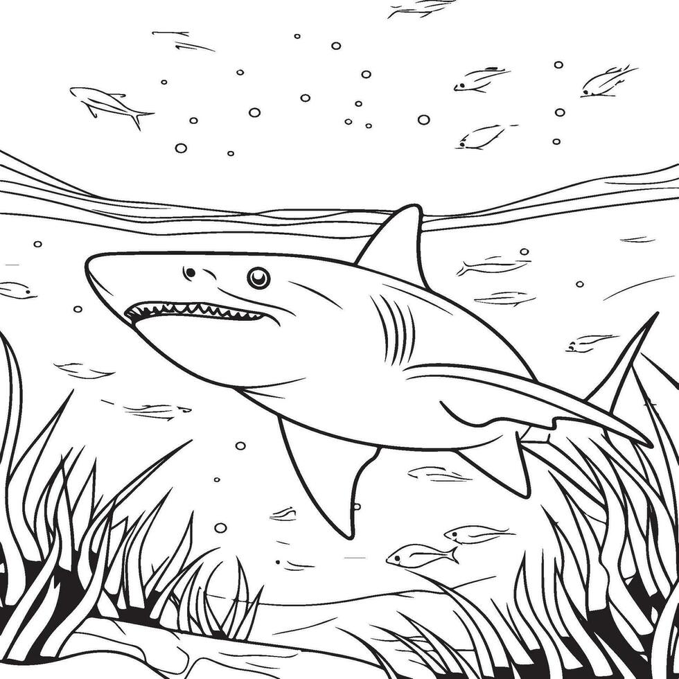 coloration pages pour des gamins de les requins vecteur