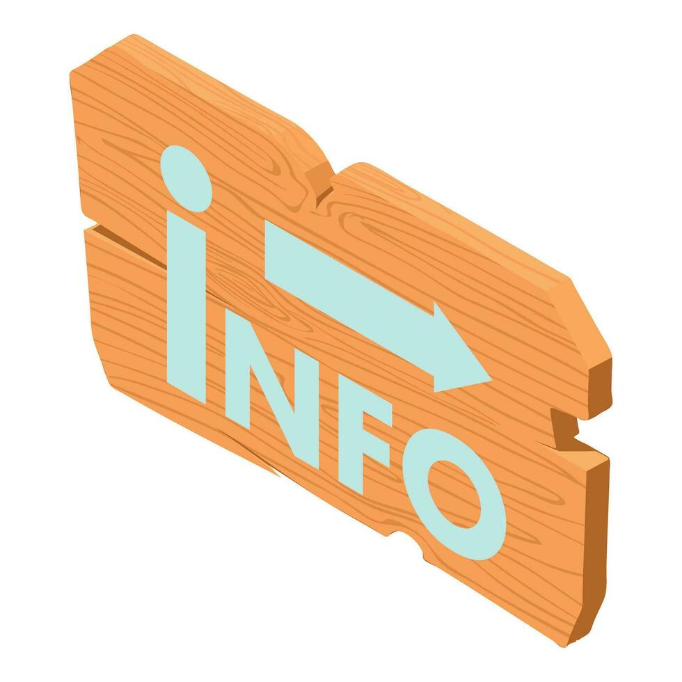 Info enseigne icône isométrique vecteur. vieux en bois rue information enseigne vecteur