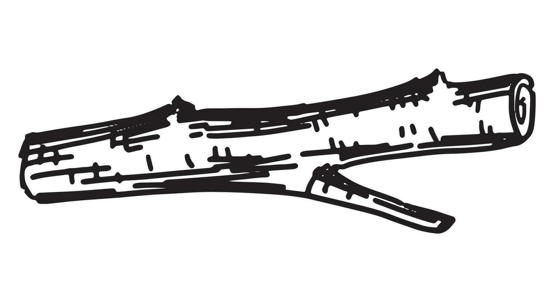 contour clipart de bois brindille. griffonnage de Naturel arbre bifurquer, forêt bâton. main tiré vecteur illustration isolé sur blanc Contexte.