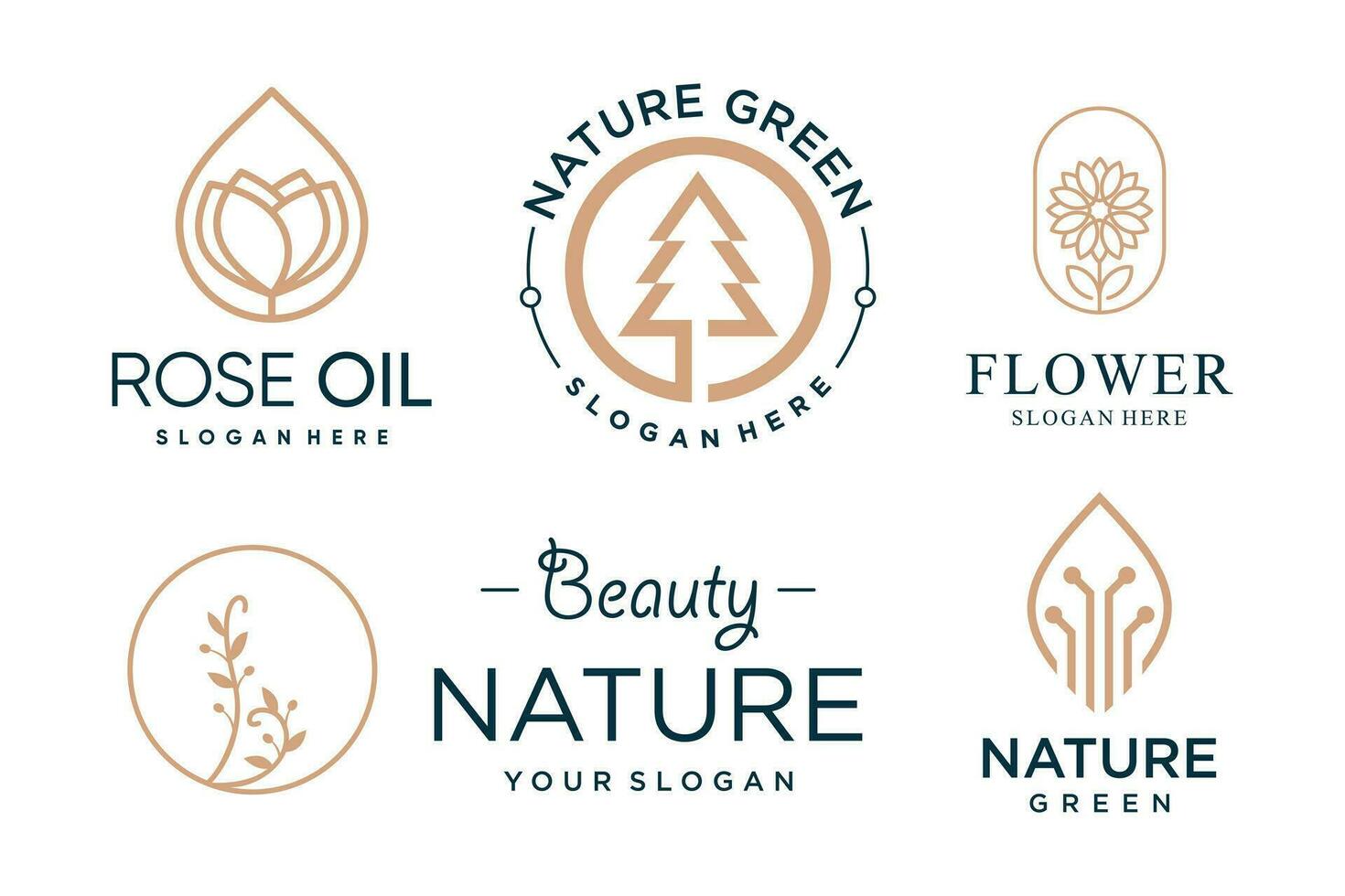 ensemble de la nature logo conception élément vecteur avec Créatif concept