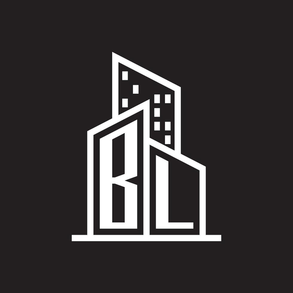 bl réel biens logo avec bâtiment style , réel biens logo Stock vecteur