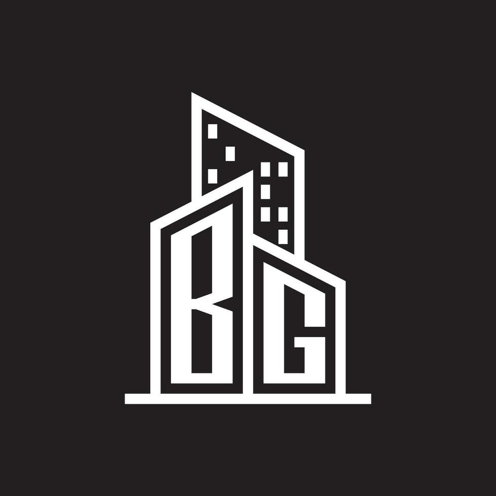 bg réel biens logo avec bâtiment style , réel biens logo Stock vecteur