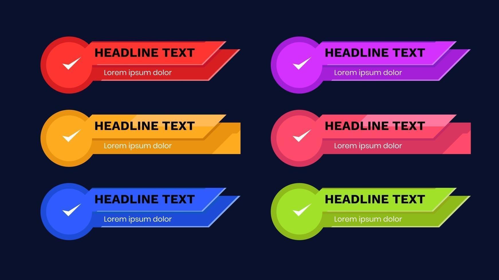 tiers inférieur meilleur design avec une forme et une couleur à la mode. titre de superposition de contraction, titre, actualités, journaliste, fond de texte en streaming en direct. illustration vectorielle. vecteur