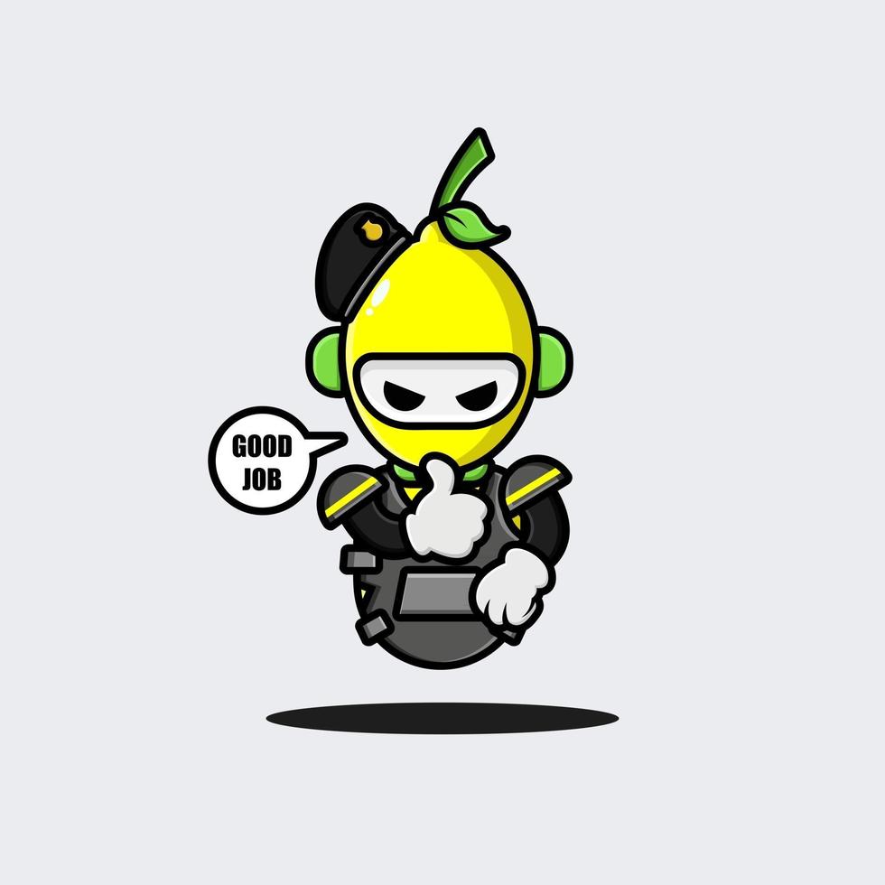 conception de personnage de robot de police de citron vecteur