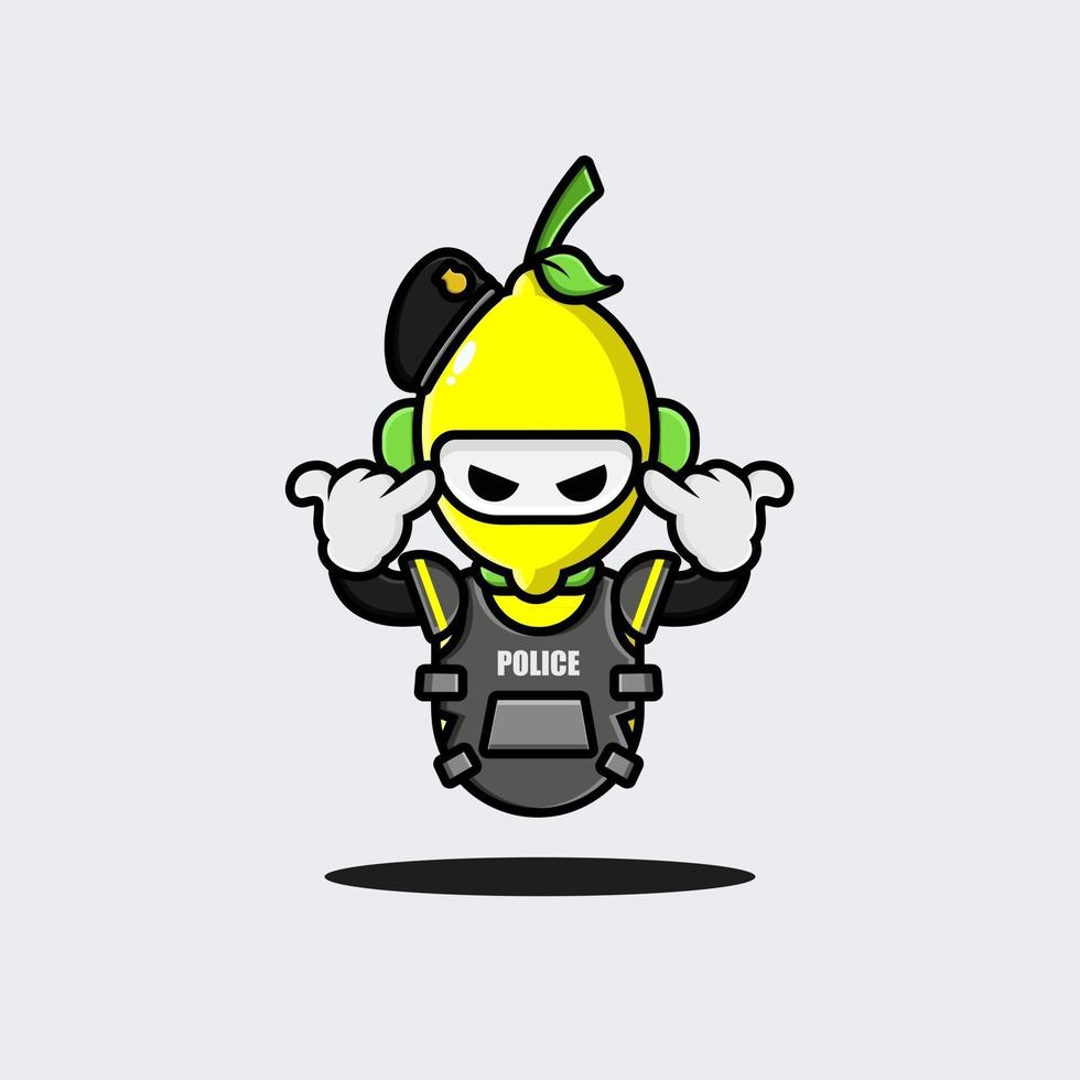 conception de personnage de robot de police de citron vecteur