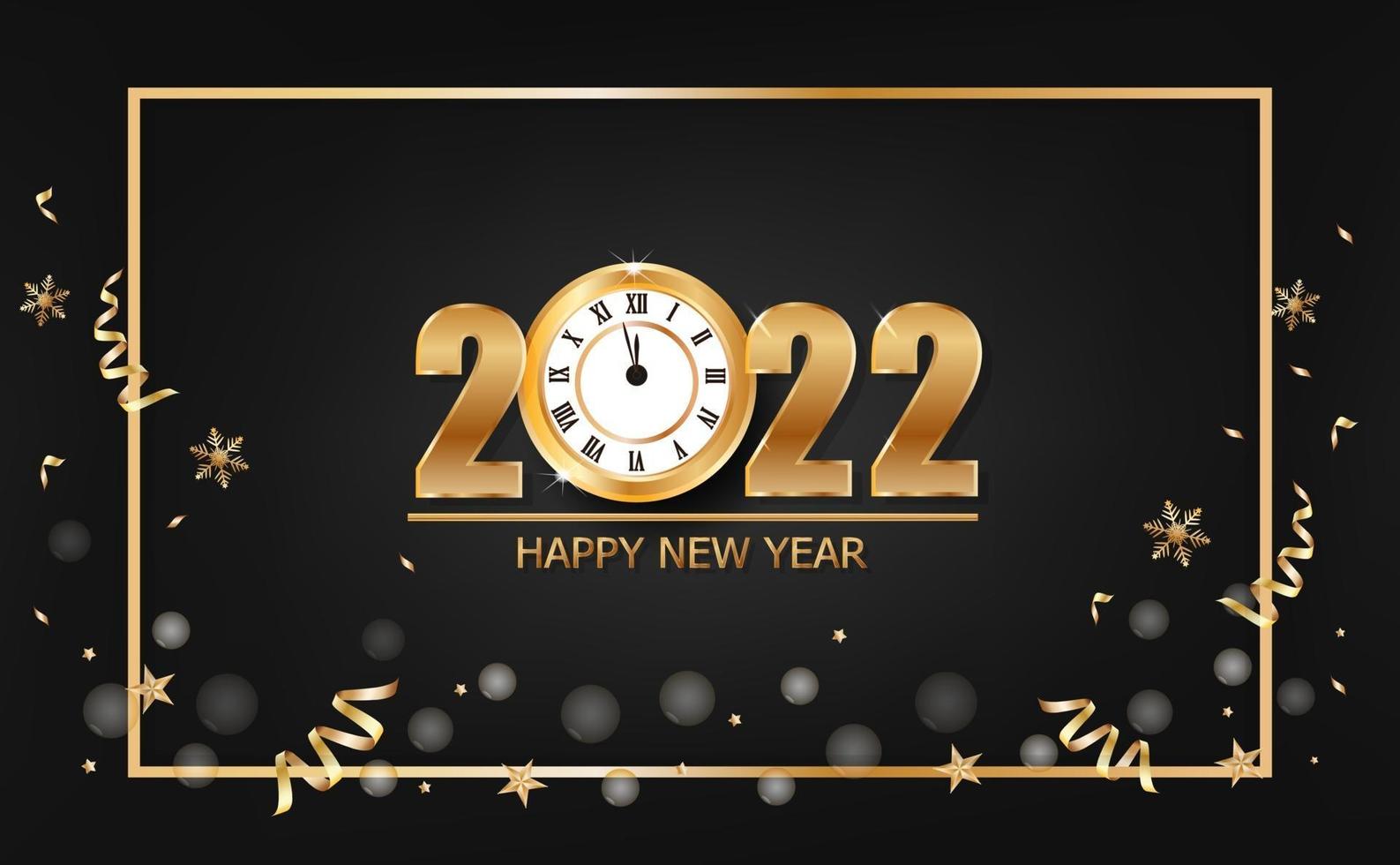 bonne anne 2022 bannire avec horloge en or sur fond noir 2926422 -  Telecharger Vectoriel Gratuit, Clipart Graphique, Vecteur Dessins et  Pictogramme Gratuit