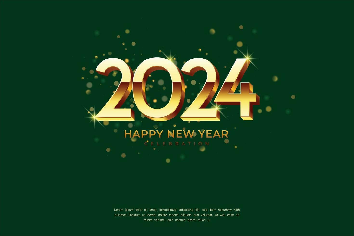 Facile et nettoyer conception content Nouveau année 2024. or Nombres pour Contexte pour bannières, affiches ou calendrier. vecteur