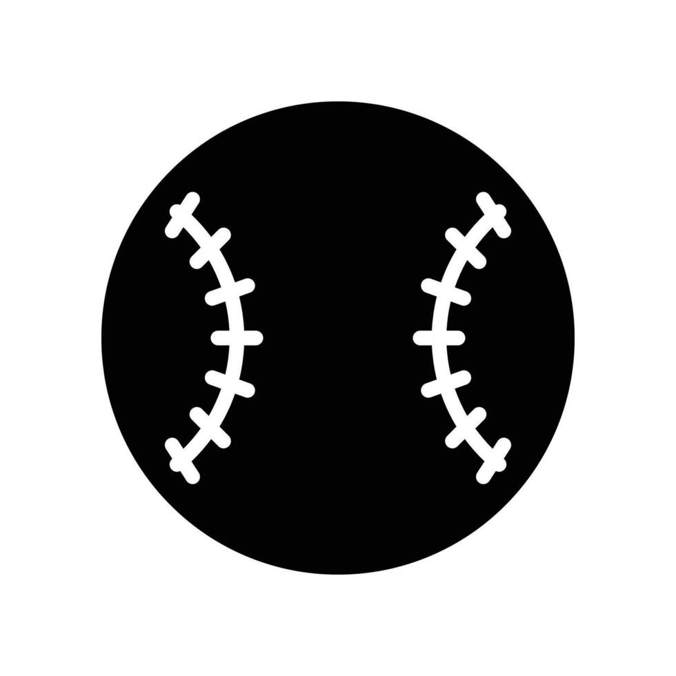 base-ball Balle sport icône. sport ligue équipement. solide logo symbole, glyphe pictogramme pour site Internet et application. vecteur illustration. conception sur blanc Contexte. eps dix