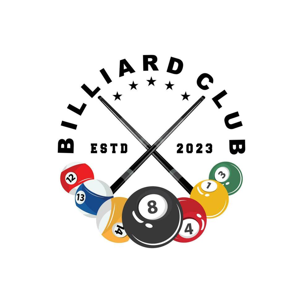 billard logo minimaliste conception Balle et bâton symbole illustration modèle vecteur