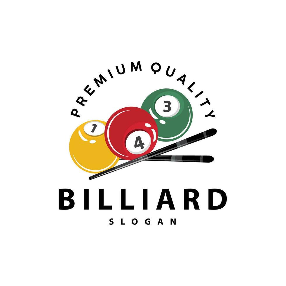 billard logo minimaliste conception Balle et bâton symbole illustration modèle vecteur